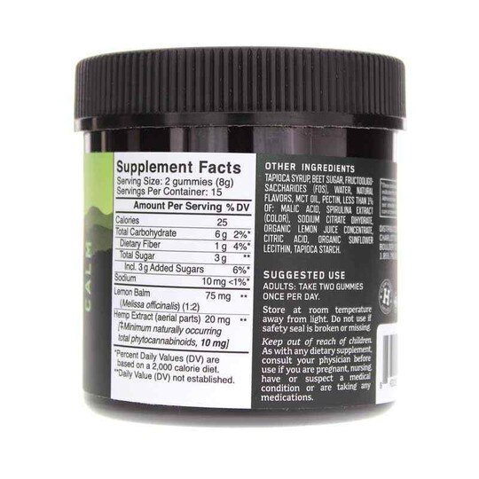 Hemp Extract-Infused Gummies Calm Lemon Lime Flavor, CW